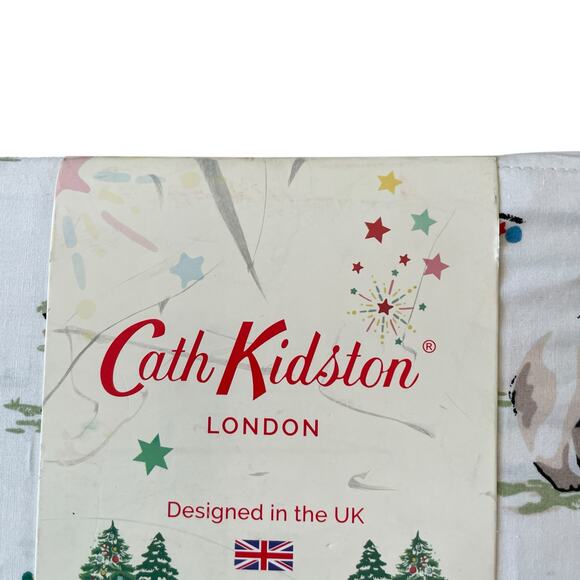 Cath Kidston London 4pc FULL Sheet Set Christmas Animals Cream Cotton NEW - Picture 5 of 15
